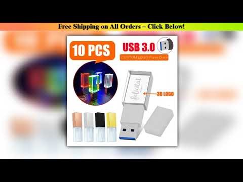 JASTER 10PCS LOT Crystal USB 3.0 Flash Drives 128GB Pen Drive Free Custom Logo LED High Speed