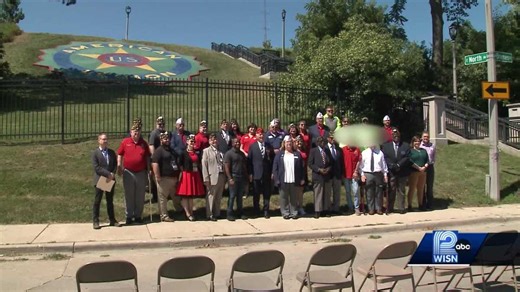 Restored American Legion emblem dedicated at Kilbourn Park