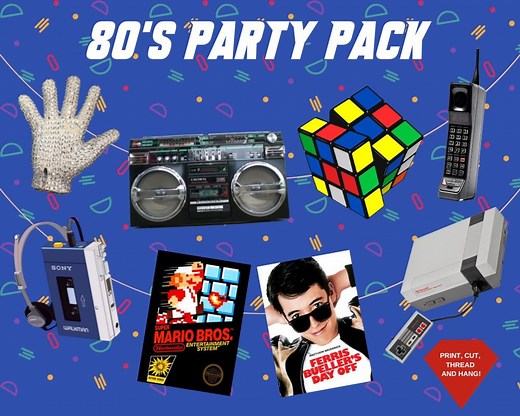 Ultimate 80s Party Pack - 1980s Printable Party Decorations - Retro Banner Set - Bold 80s Decor - Perfect for 80s Birthday or Theme Party - Etsy