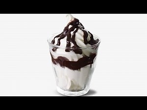 Mc Donald style Ice cream with hot fudge.