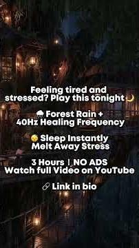 Forest Rainstorm & Thunder | 40Hz Healing Music for Deep Sleep Insomnia & Stress Relief | NO ADS
