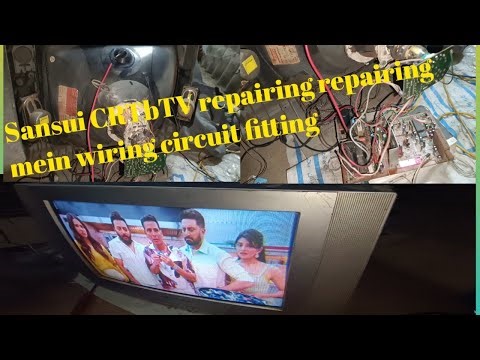 Sansui CRT colour TV repairing wiring and circuit feeding