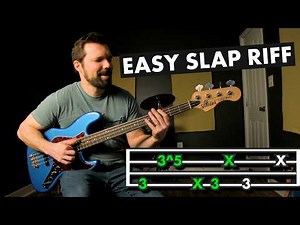 EASY Slap Bass Riff (On-Screen TAB)