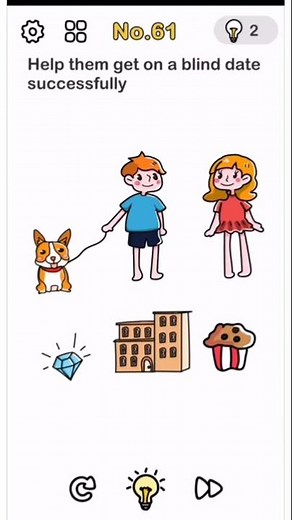 Brain Out Level 61 Puzzle Help them get a blind date successfully Walkthrough Solution