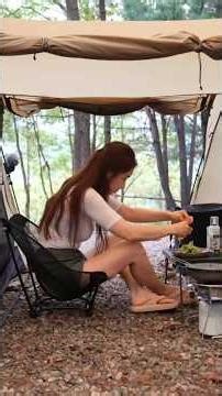 Solo video camping IN videos camping girl survival #shorts #camping