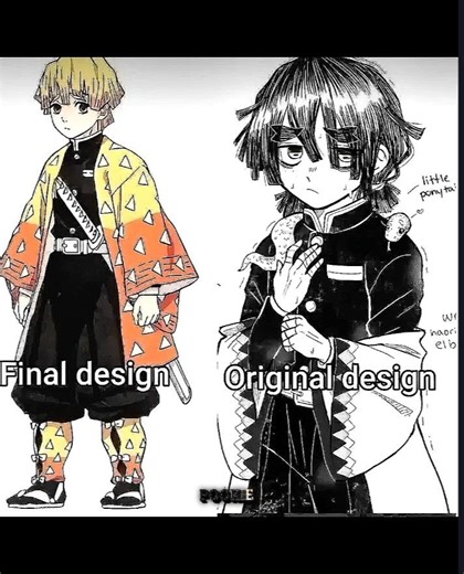 Final design vs original design #demonslayer