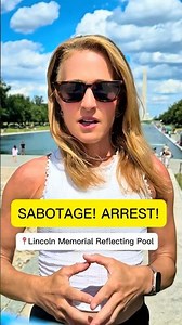 Exclusive- Sabotage and arrest at Lincoln Memorial Reflecting Pool