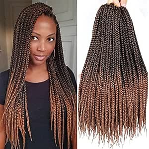 Crochet Box Braids 6 Packs 144 Strands 14 Inch Goddess Box Braids Crochet Hair Pre looped Crochet Hair 3X Crochet Braids for Black Women (14 Inch T1B/30)