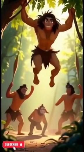 Tarzan Saves the Monkey from the Wild Me#Tarzan#MonkeyStory#3DAnimation#JungleAdventure