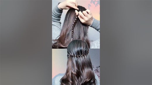 Elegant Waterfall Braid Hairstyle ✨Easy Half-Up Twist Braid Tutorial 💫