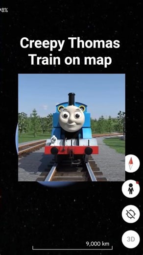 😶‍🌫️😱Creepy Thomas Train on google map and google earth🗺️#short #reel #explore #mystery #googleearth