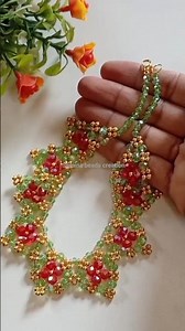 Crystal Beads Necklace 💚❤️ || Beads Necklace Tutorial for beginners #diy #necklace #tutorial