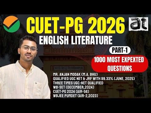 1000 Most Important Questions for CUET-PG 2026 | English Literature|Part-1