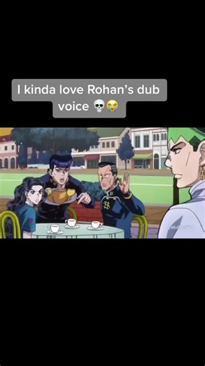 strangely it fits him really well 💀💀💀 #jjba #fyp #anime #animefyp #jojo #rohan #josuke #okuyasu #subvsdub