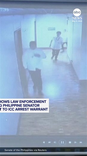 Surveillance footage captured law enforcement running down hallways as they chased Philippine Senator Ronald dela Rosa inside the Senate building. The International Criminal Court issued an arrest warrant accusing Dela Rosa of crimes against humanity.