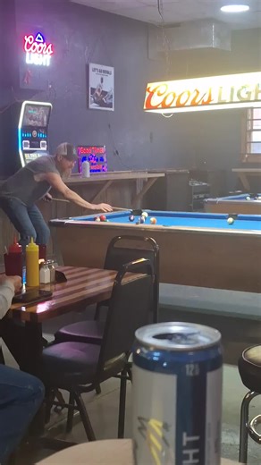 One-Handed Pool Game Challenge at Tournament