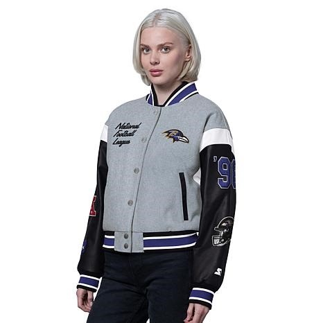 Officially Licensed NFL Starter Women's Cropped Varsity Jacket by Glll | HSN