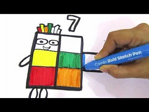 Learn To Draw NumberBlocks 7 | Coloring Number For Kids | Numberblocks - ABC TUBE TV
