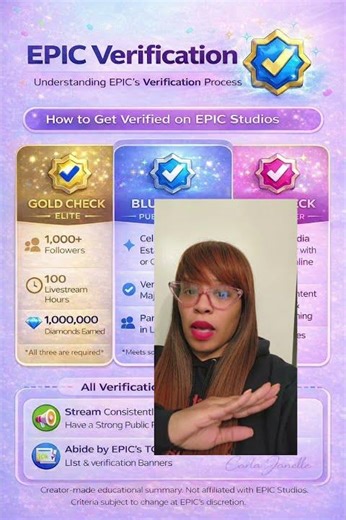 How to Get Verified E.P.I.C. Studios Verification Breakdown | What Gold, Blue & Pink Checks Mean
