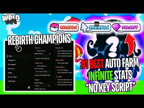 [⚡NO KEY] Rebirth Champions Ultimate Script – AUTO FARM | AUTO CLICK | AUTO REBIRTH & MORE!