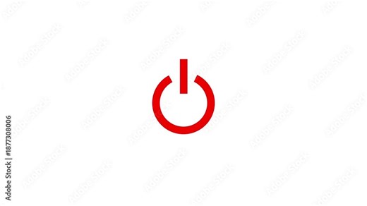 Power button. Technology power button icon animation. Turn on power button. Power switch symbol.