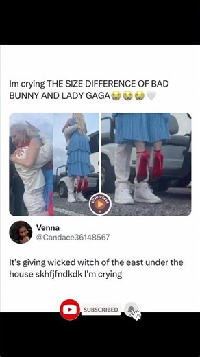 😭 THE SIZE DIFFERENCE Between Bad Bunny and Lady Gaga 😂🫣#shorts