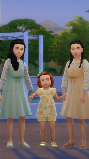 making a Sims 4 pose for twins and a toddler