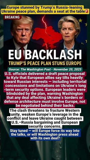 Europe Shocked by Trump’s Russia-Tilted Peace Plan for Ukraine😳