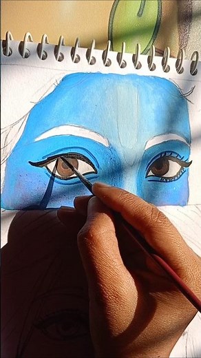beautiful eyes in the world painting tutorial/ easy krishna ji eyes painting #beautiful #krishna 🖌️