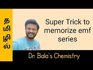 Super trick to memorize emf series in Tamil class 12|| NEET|| JEE