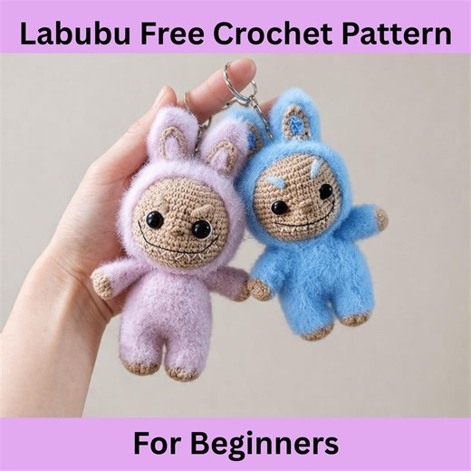 Amigurumi Labubu Free Crochet Pattern | Smiling Bunny Plush Tutorial | Cute Monster Doll DIY PDF for Beginners - Etsy
