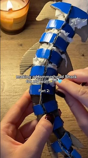 🐬🥹 Making a baby HAMMERHEAD SHARK my wall 🦈 Cardboard Craft | DIY Shark Tutorial #cardboard #diy