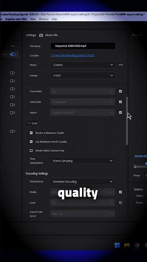 ازاي تعمل Export زي المحترفين 🎬🔥 | Premiere Pro Export Settings ✨⚡