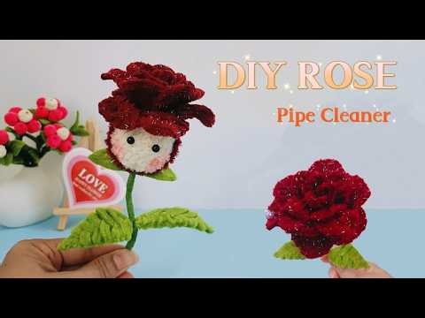 Cute DIY Pipe Cleaner Rose 🌹 | Simple Handmade Flower Tutorial