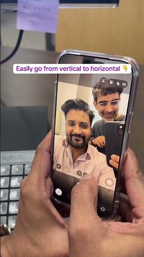 How to switch between vertical and horizontal photos on iPhone 17 pro max.