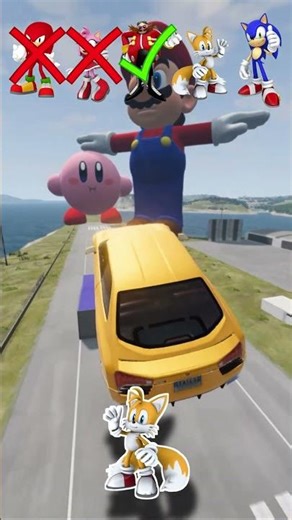 Sonic Team Jumping Over Tails Planes #beamng #sonicthehedgehog #shorts