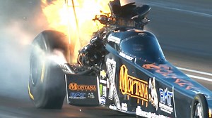 At. The. Finish. Line. 💥 That was a 3.739 at 324mph run for Austin Prock and got him into the show at the #ArizonaNats. #SloMoSaturday presented by Goodyear | NHRA