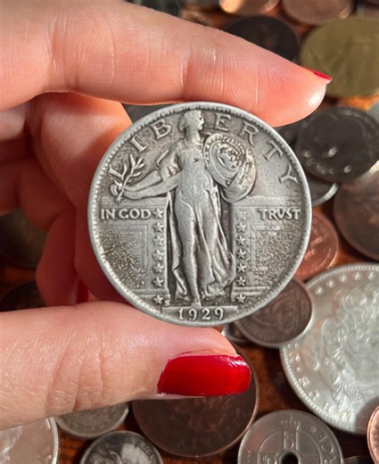 Pièce de collection historique d'un quart de dollar de la Liberté debout, P, S, D de 1929, date clé des États-Unis, plaqué argent - Etsy Canada