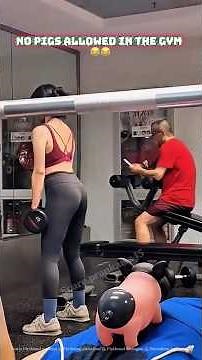No pigs allowed in the gym 2 😂#funny #funnyscares #prank #humor #funnyvideo #funnyscares #prankster