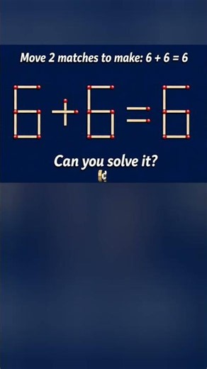 How do you move 2 matchsticks to get the equation 6 - 6 = 6? #testiq #test #gaming