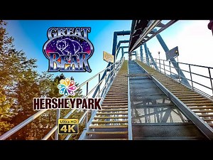 2023 Great Bear Roller Coaster On Ride Front Seat 4K POV Hersheypark