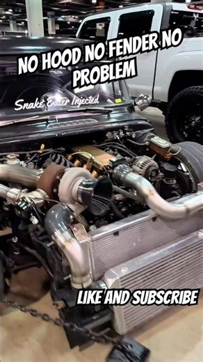 No Hood, No Fenders… Just a BIG Turbo LS C10! #chevrolet #turbols #lsswap #ratrods #fyp