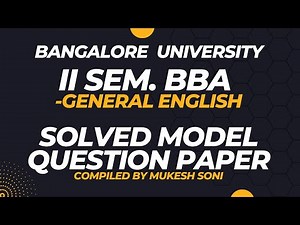 Solved Model QP-II Sem. BBA-General English-Bangalore University