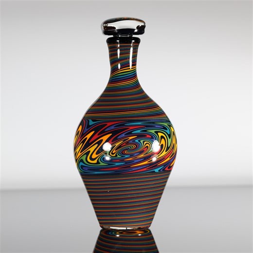 Handblown Glass Urn / Artisan Glass Jar – Matching Fitted Lid - Etsy