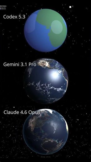 Codex vs Gemini vs Claude - Earth Rotation Animation