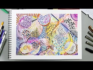 Watercolor and Zentangle | Relaxing Creative Art Drawing