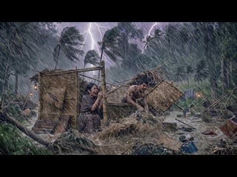 Heavy rain and storms in beautiful mountain Village🌧️for sleeping and relaxing