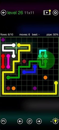 Flow Free - Walls - Star Field Pack - Level 26 (11x11)