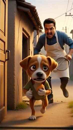 Puppy’s Bite of Hard Work🥺❤️#shorts #cartoon #dog #ai #aivideo