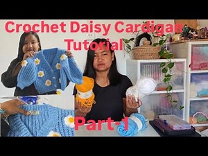 Crochet Daisy Cardigan Tutorial Part-1 Kid size..#winter #crochet #handmade #cardigan #viral